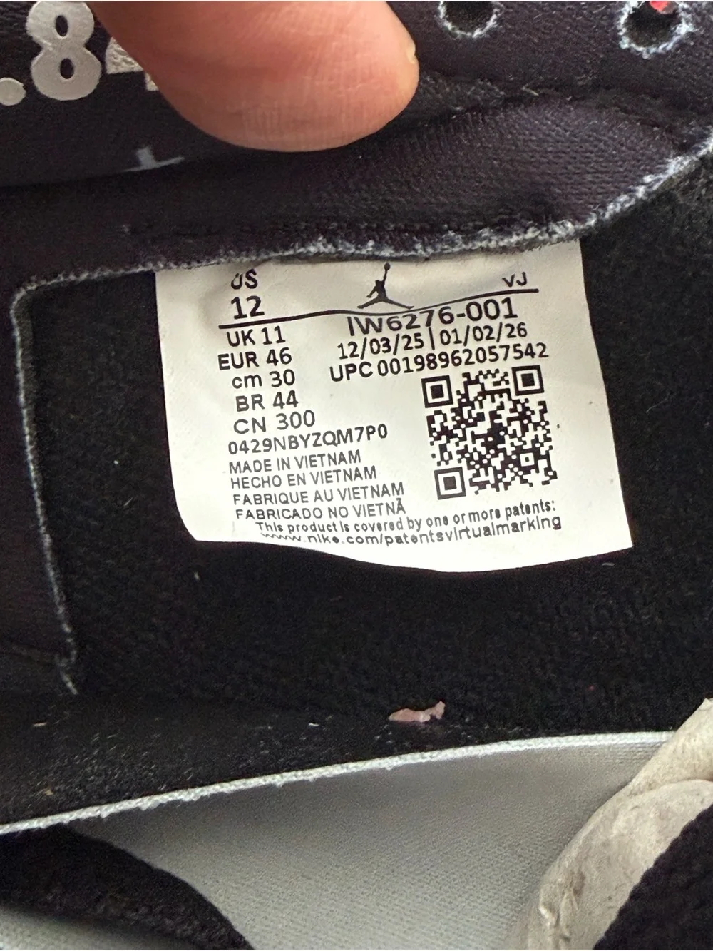 2026 Air Jordan 1 Retro Low OG Banned IW6276-001 Black Varsity Red White Sz 12